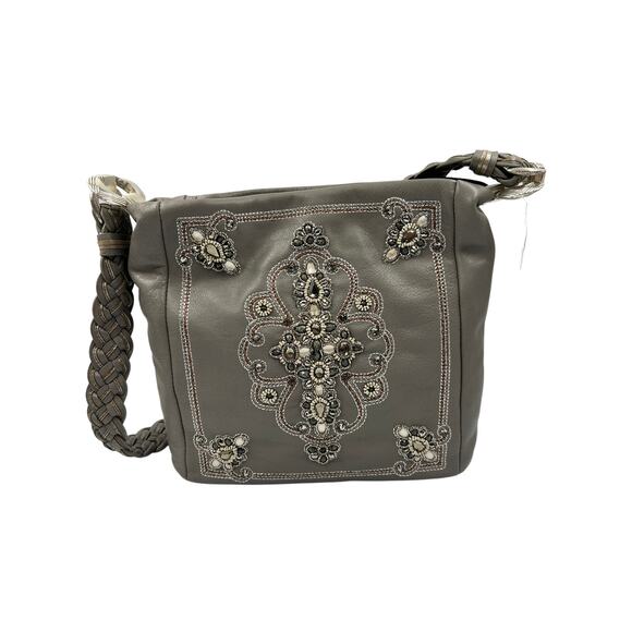 NEW BRIGHTON MASTERPIECE ANJU ANISHA GREYHOUND GRAY BEADED PURSE HANDBAG $550 - Picture 1 of 7